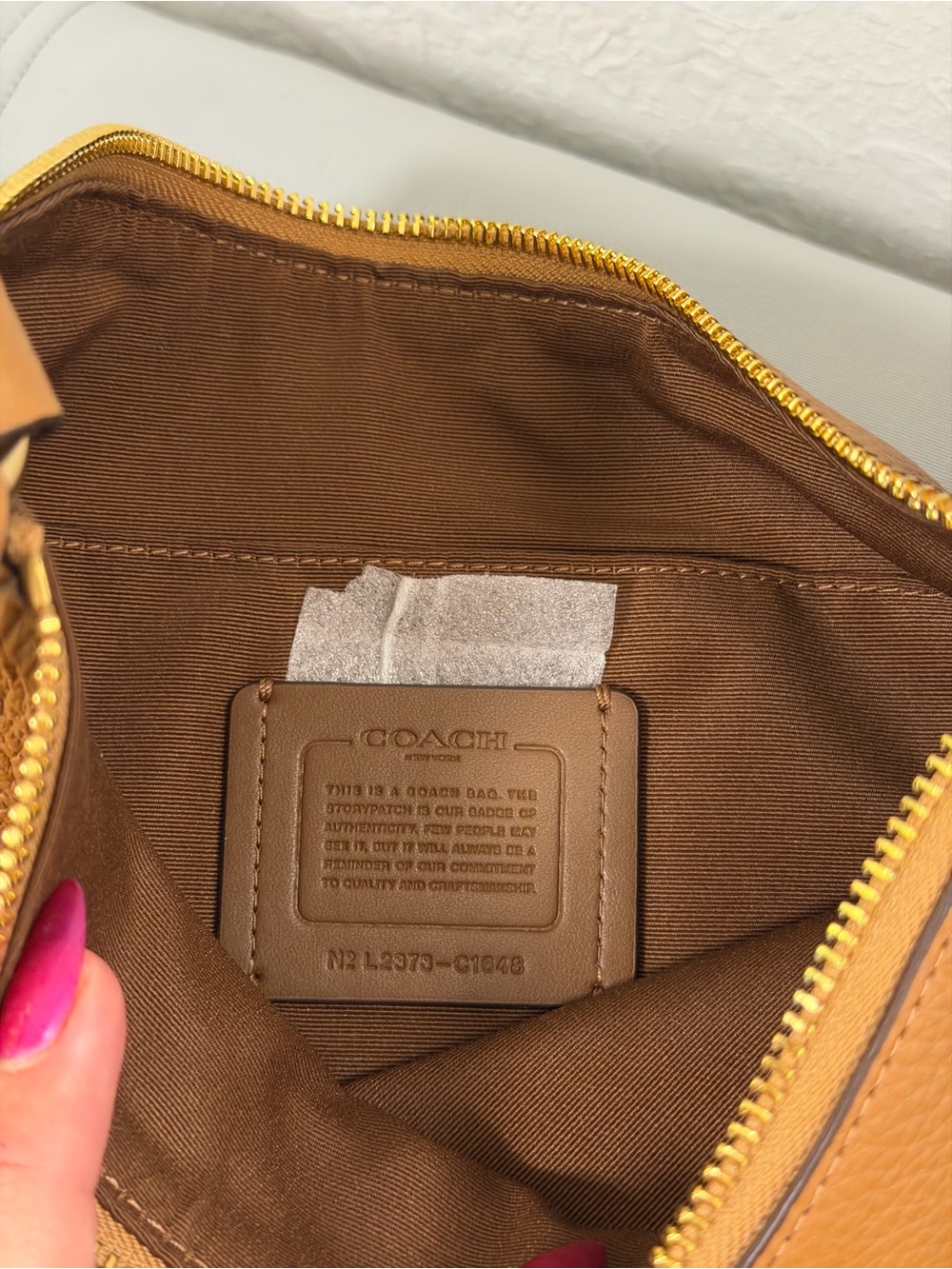 Coach Pebbled Leather Ellie File Crossbody Bag in Light Saddle Tan C1648 - Picture 9 of 16